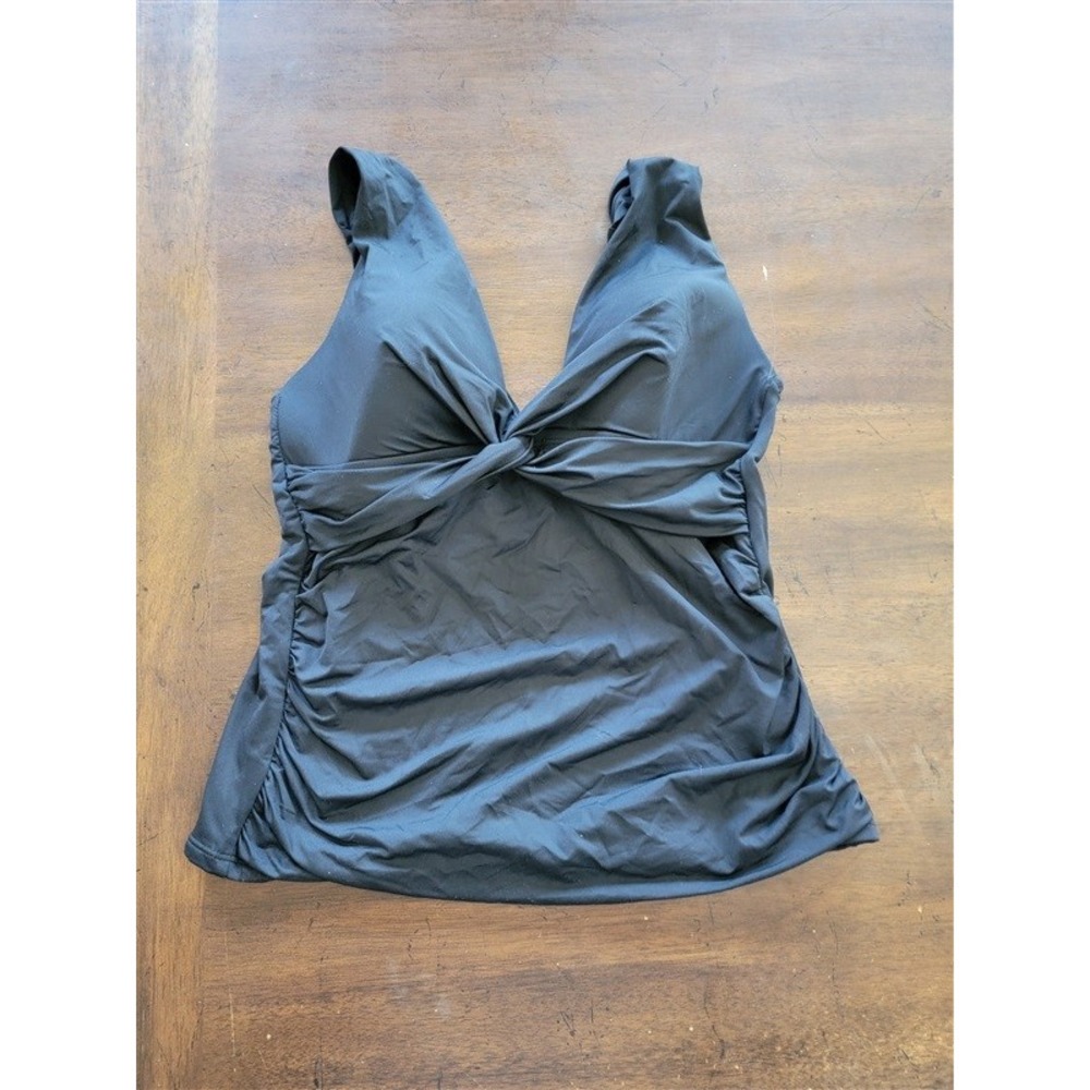 NWOT La Blanca SZ 6 Island Goddess Black Tie Back Tankini Swim Top 123719